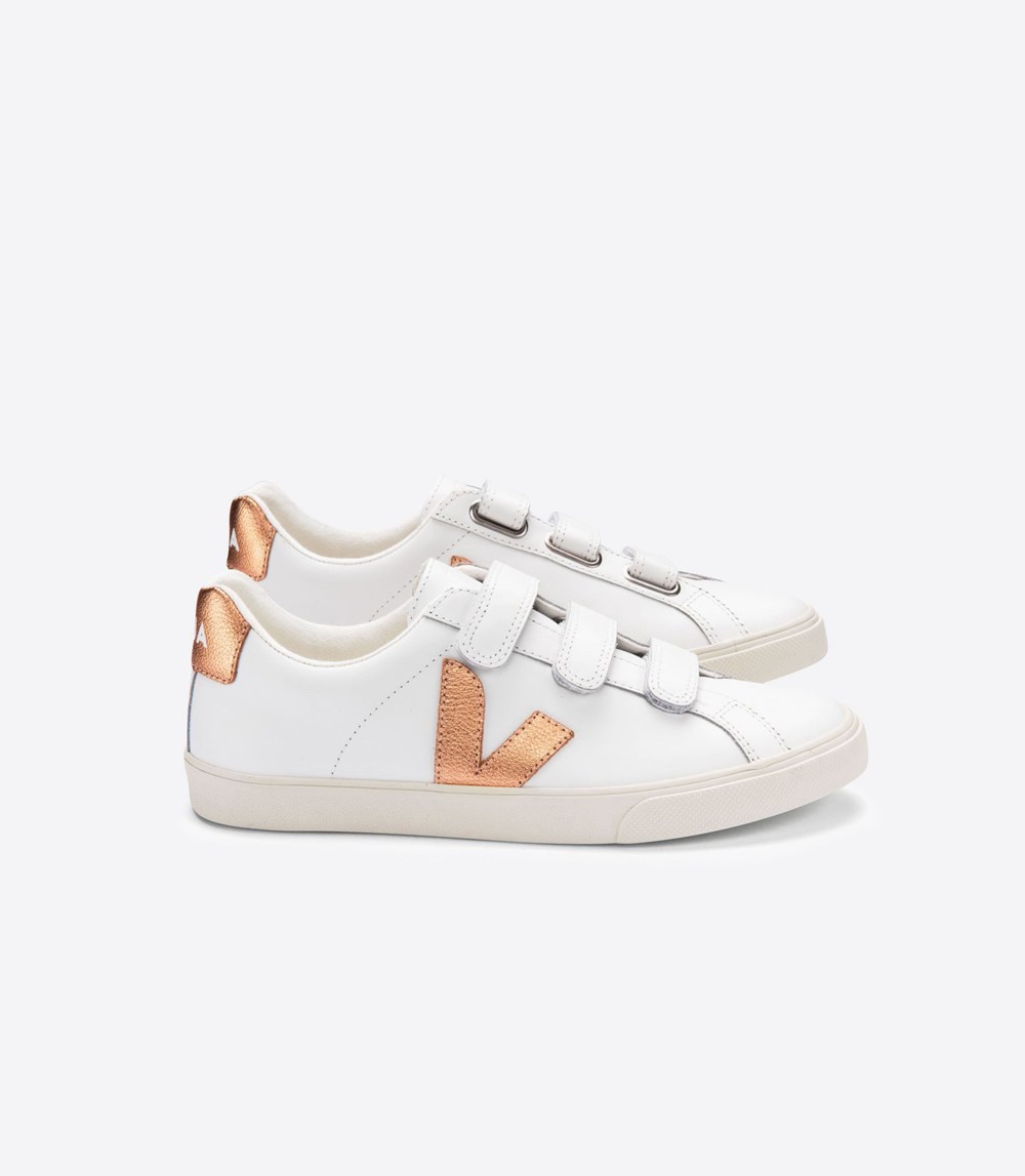 Veja Sneakers Dam - 3-Lock Läder - Vita - 502631-DUR